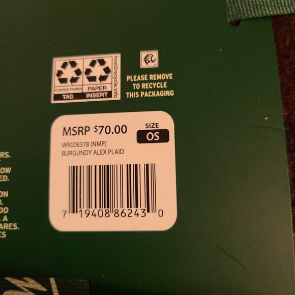 WOOLRICH COZY BLANKET WRAP IN BURGUNDY/ALEX PLAID SIZE OS - Picture 7 of 8